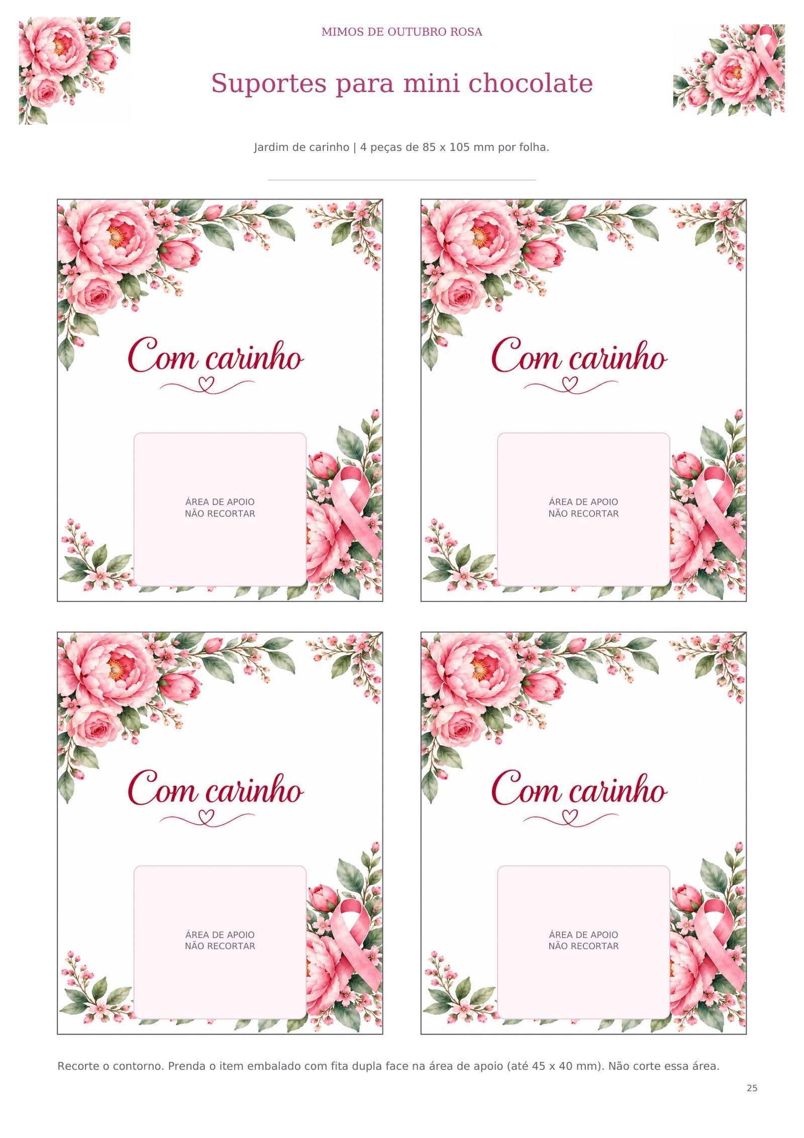 Suportes para mini chocolates